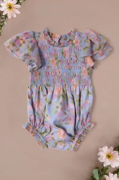 Baby Lottie Romper in Vibrant English Garden