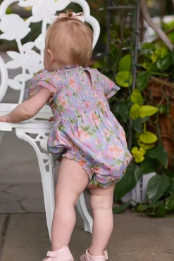 Baby Lottie Romper in Vibrant English Garden