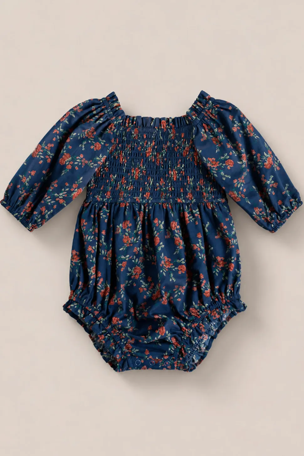 Baby Madeline Romper in Midnight Vibrant Chintz