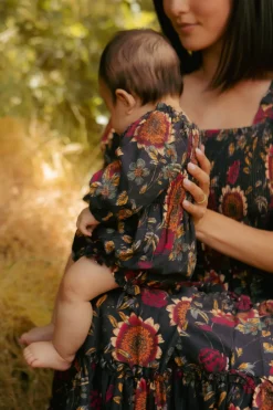 Baby Madeline Romper in Moody Sunflower