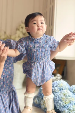 Baby Mariah Romper in Linear Print