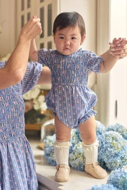 Baby Mariah Romper in Linear Print