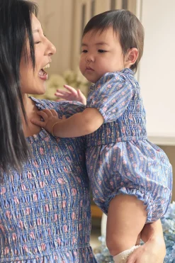 Baby Mariah Romper in Linear Print