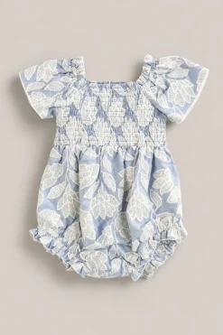 Baby Ophelia Romper in Mosaic Embroidery