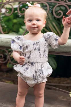 Baby Roselyn Romper in Blue Enchanted Floral