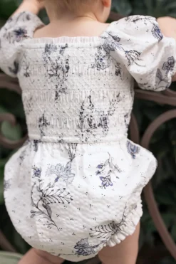 Baby Roselyn Romper in Blue Enchanted Floral