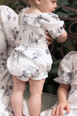 Baby Roselyn Romper in Blue Enchanted Floral