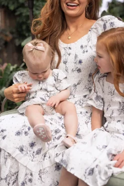Baby Roselyn Romper in Blue Enchanted Floral