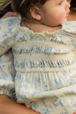 Baby Roselyn Romper in Ivory Porcelain Fleur