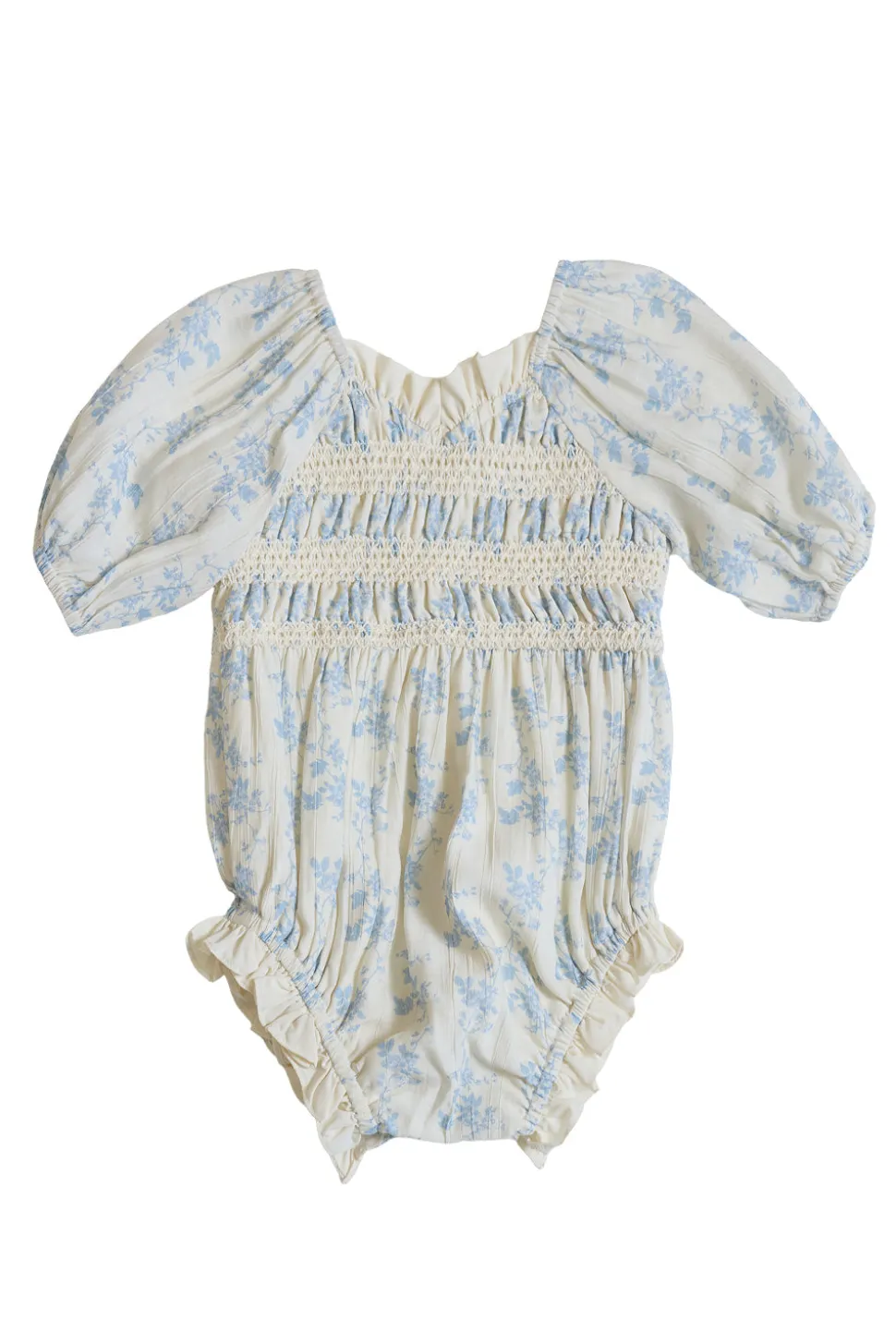 Baby Roselyn Romper in Ivory Porcelain Fleur