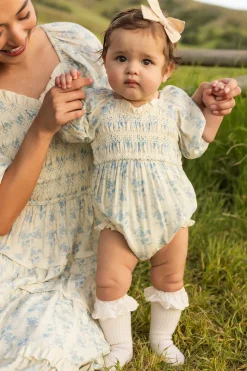 Baby Roselyn Romper in Ivory Porcelain Fleur