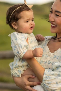 Baby Roselyn Romper in Ivory Porcelain Fleur