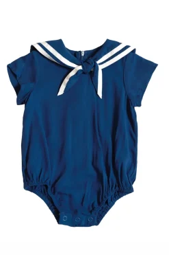 Baby Sailor Romper in Navy