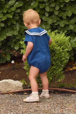 Baby Sailor Romper in Navy