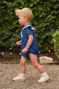 Baby Sailor Romper in Navy