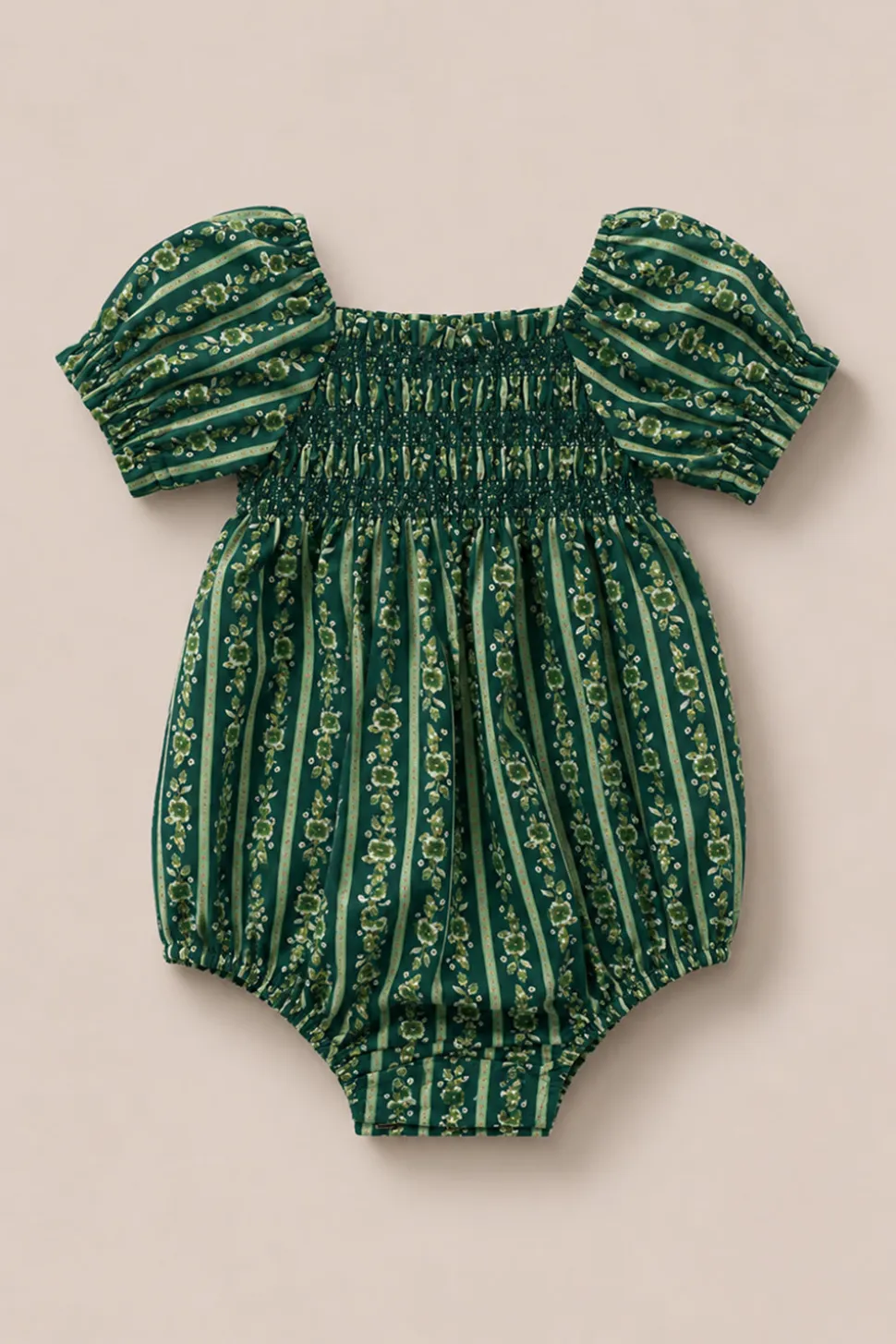 Baby Sunday Best Romper in Pine Felicity Floral