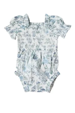 Baby Valencia Romper in Ivory Climbing Vine Bloom