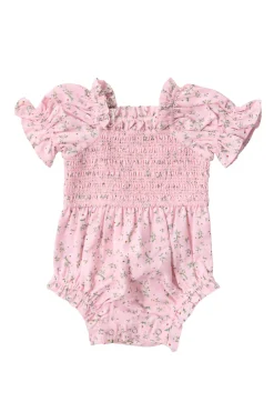 Baby Valencia Romper in Pink Ditsy Floral