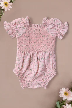 Baby Valencia Romper in Pink Ditsy Floral
