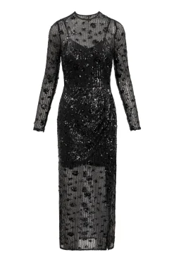 Belinda Dress in Black Sequin