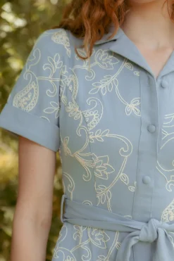 Bennett Dress in Cream Embroidery