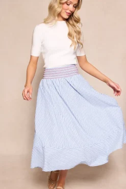 Bluebell Skirt in Blue & White Stripes