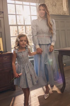 Bluebell Skirt in Blue & White Stripes
