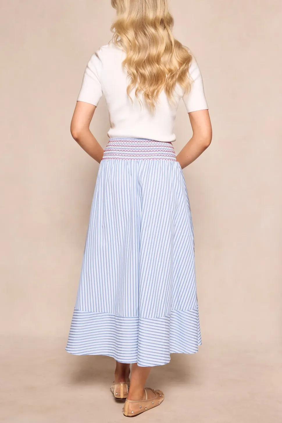 Bluebell Skirt in Blue & White Stripes