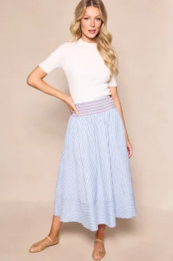 Bluebell Skirt in Blue & White Stripes