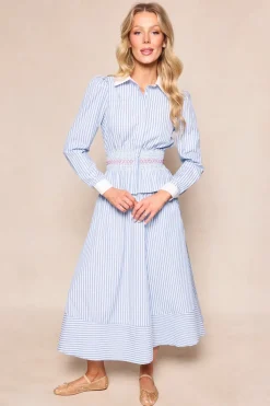 Bluebell Top in Blue & White Stripes