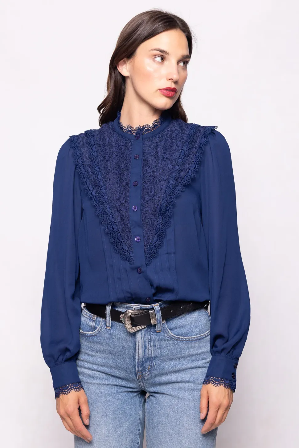 Blythe Blouse in Navy