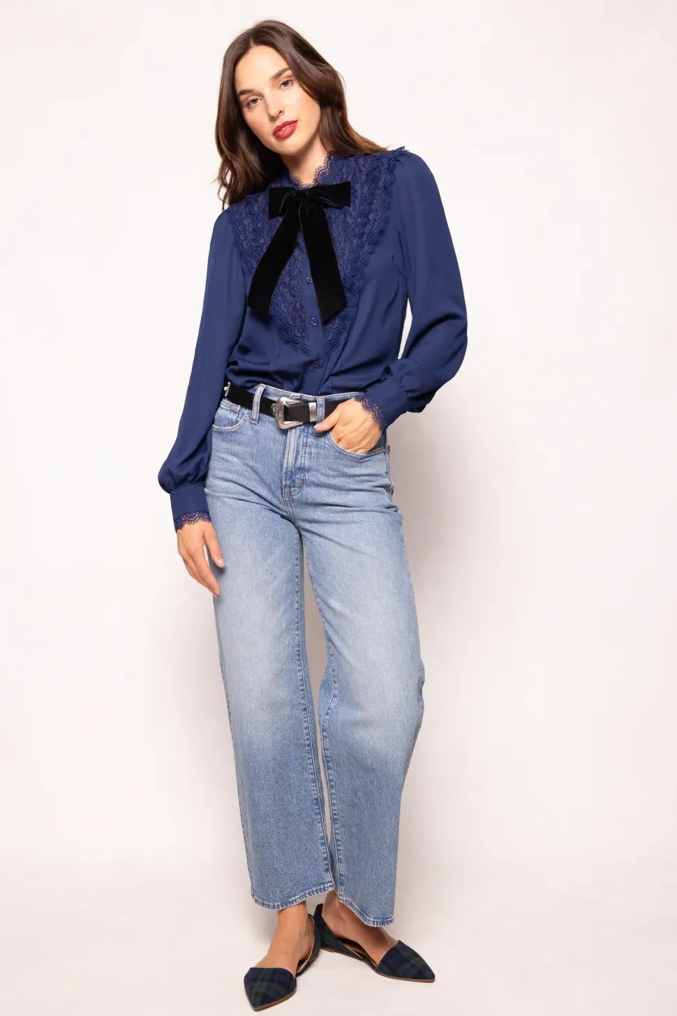 Blythe Blouse in Navy