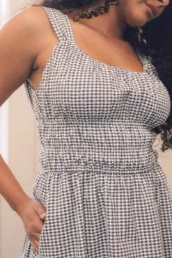 Bowen Dress in Black Diamonte Gingham