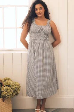 Bowen Dress in Black Diamonte Gingham