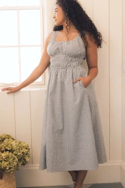 Bowen Dress in Black Diamonte Gingham