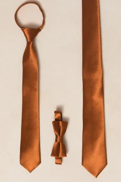 Boys Max Tie in Amber Satin