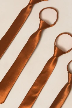 Boys Max Tie in Amber Satin