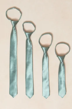 Boys Max Tie in Seaglass Satin