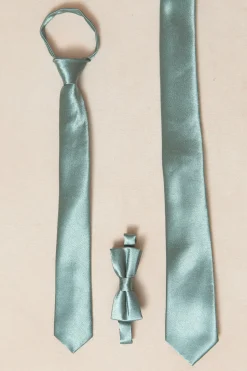 Boys Max Tie in Seaglass Satin