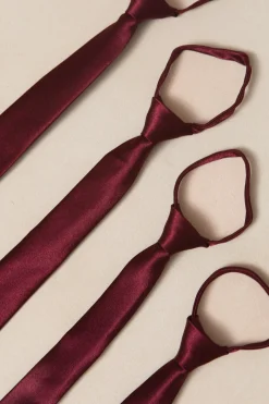 Boys Max Tie in Wine Satin