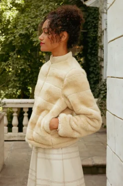 Brianna Jacket in Cream Fur