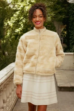 Brianna Jacket in Cream Fur