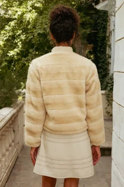 Brianna Jacket in Cream Fur
