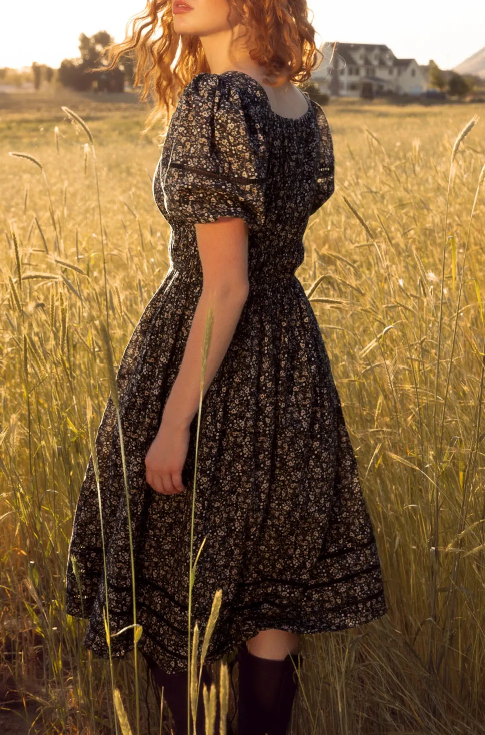 Brooklyn Dress in Navy Dainty Floral