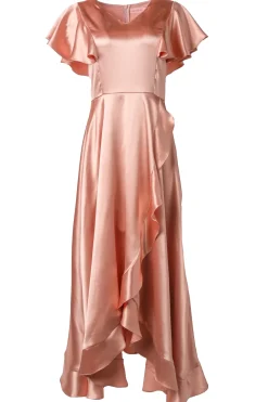 Callie Dress in Apricot Crush Satin