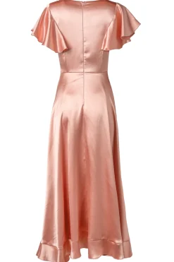 Callie Dress in Apricot Crush Satin