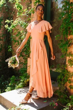 Callie Dress in Apricot Crush Chiffon