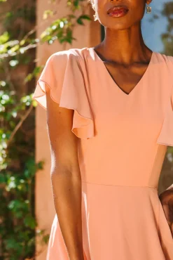 Callie Dress in Apricot Crush Chiffon