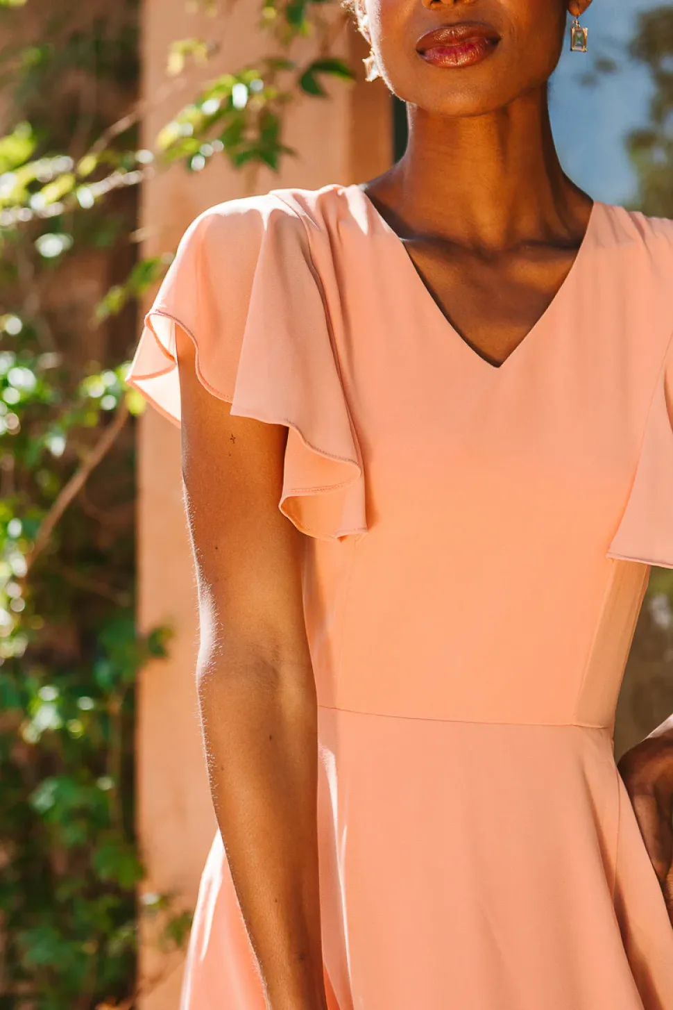 Callie Dress in Apricot Crush Chiffon