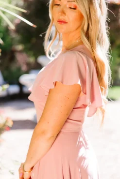Callie Dress in Blush Chiffon